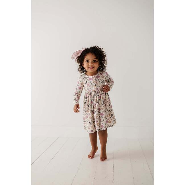 Long Sleeve Henley Dress Winter Floral - Dresses - 3