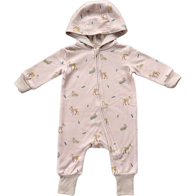 Terry Zip Romper Fawn