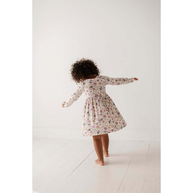 Long Sleeve Henley Dress Winter Floral - Dresses - 6