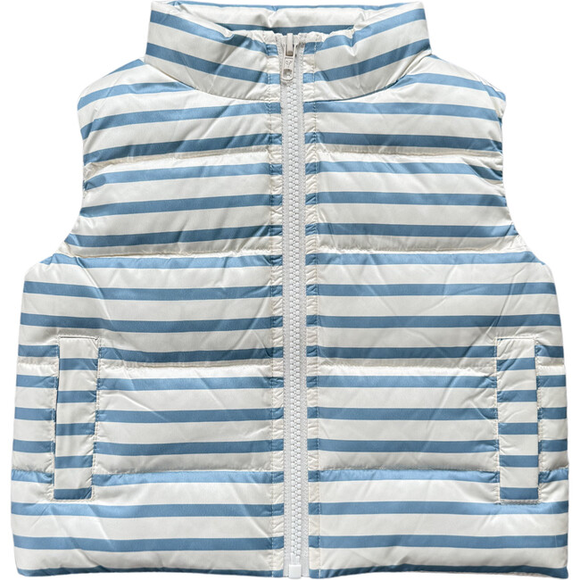 Puffer Vest Ski Blue Stripe