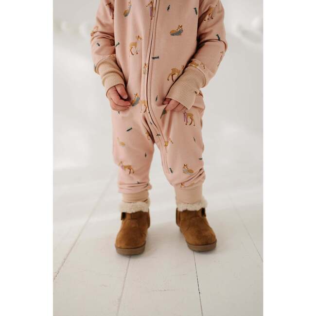 Terry Zip Romper Fawn - Rompers - 4