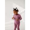 Girl's Long Sleeve Tee Eat Sleep Ski Repeat in Mauve - T-Shirts - 5