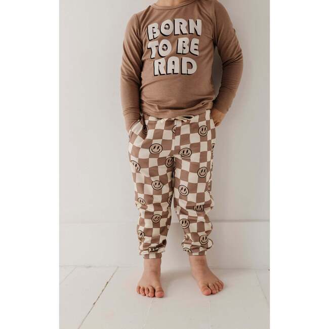 Boy's Joggers Smiley Check in Portabella