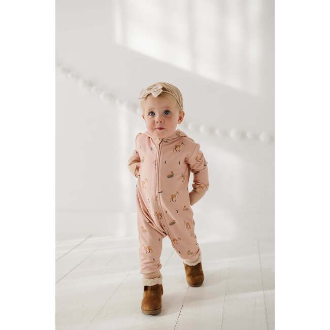 Terry Zip Romper Fawn - Rompers - 6