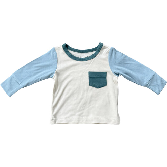 Colorblock Pocket Shirt Ski Blue