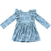 Long Sleeve Ruffle Dress Daisy in Ski Blue - Dresses - 1 - thumbnail