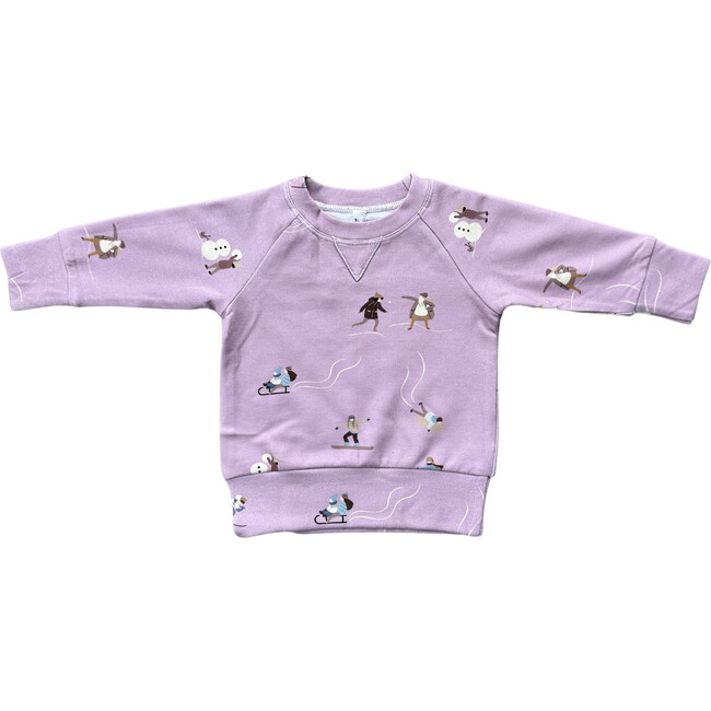 Girl's Raglan Sweatshirt Ski in Mauve