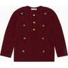 Burgundy Denali Merino Girl Cardigan - Cardigans - 1 - thumbnail