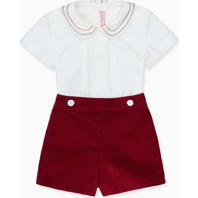 Burgundy Alva Corduroy Baby Boy Set