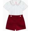 Burgundy Alva Corduroy Baby Boy Set - Mixed Apparel Set - 1 - thumbnail
