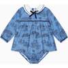 Blue Toile De Jouy Luisetta Baby Girl Set - Mixed Apparel Set - 1 - thumbnail