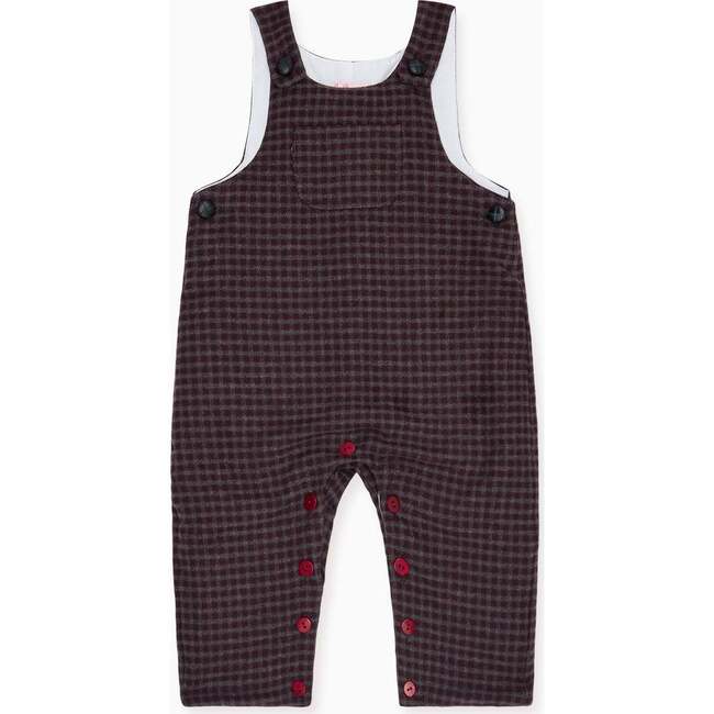 Burgundy Check Coroza Baby Overalls