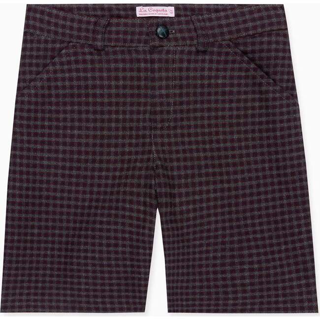 Burgundy Check Lucas Boy Shorts