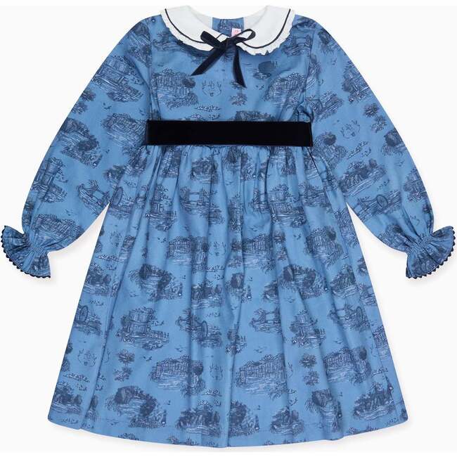 Blue Toile De Jouy Helena Girl Dress