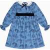 Blue Toile De Jouy Helena Girl Dress - Dresses - 1 - thumbnail