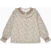 Pink Floral Emanuela Long Sleeve Hand-Smocked Girl Shirt - Shirts - 1 - thumbnail