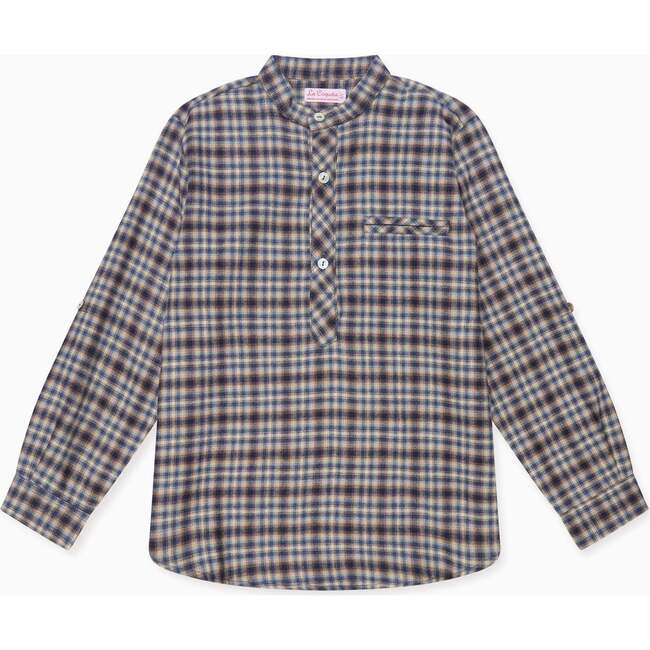 Navy Check Mateo Long Sleeve Boy Shirt
