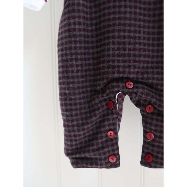 Burgundy Check Coroza Baby Overalls - Overalls - 2
