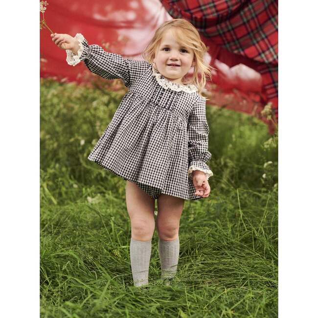 Black Gingham Aurelia Baby Girl Set - Mixed Apparel Set - 2