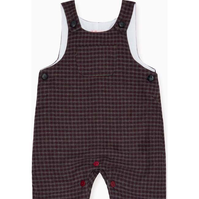 Burgundy Check Coroza Baby Overalls - Overalls - 3