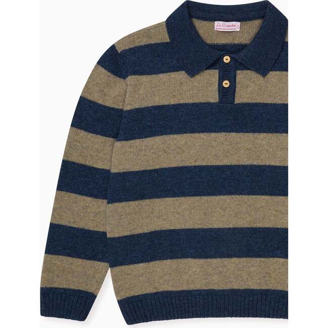Taupe Stripe Brio Merino Boy Sweater - Sweaters - 2
