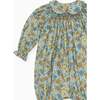 Blue Floral Palma Baby Girl Hand-Smocked Romper - Rompers - 2