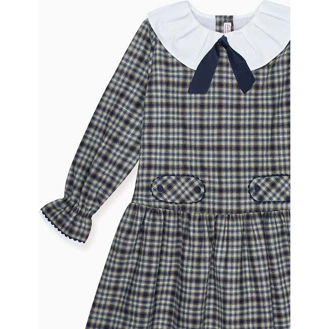 Navy Check Tessa Girl Drop Waist Dress - Dresses - 2