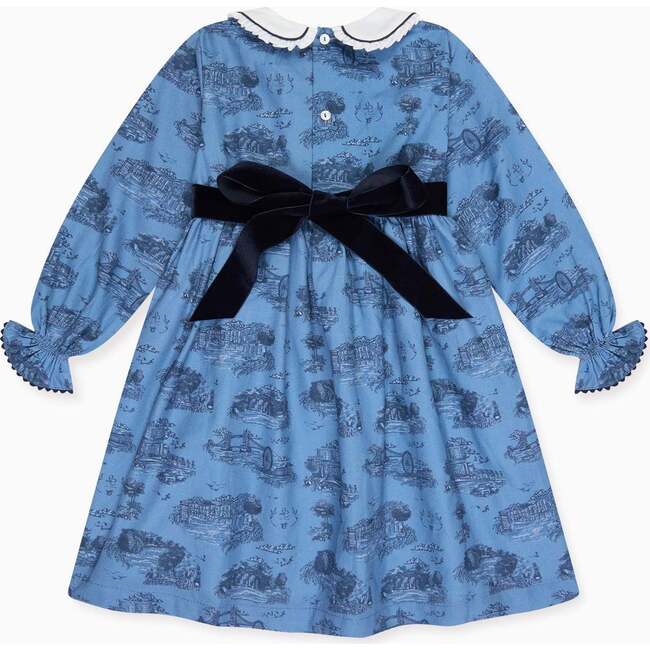 Blue Toile De Jouy Helena Girl Dress - Dresses - 4