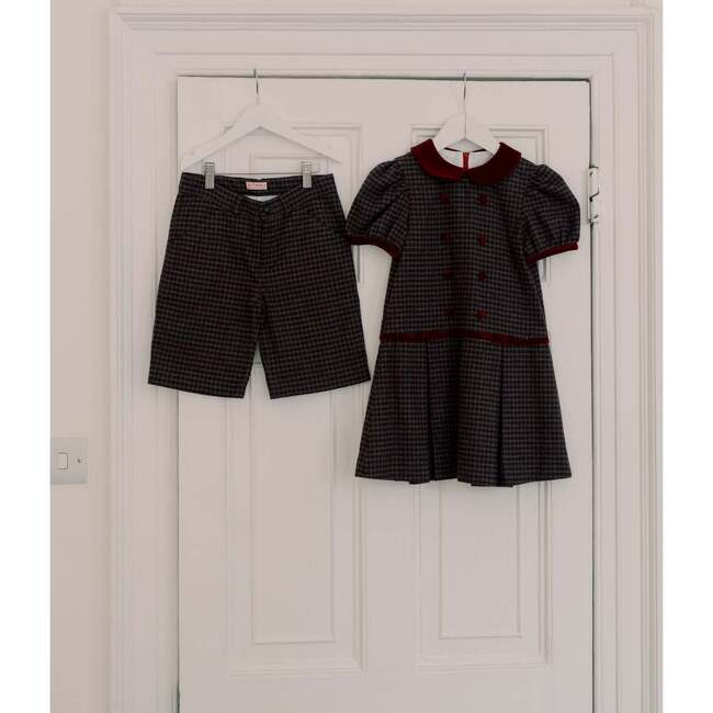 Burgundy Check Camala Girl Drop Waist Dress - Dresses - 5