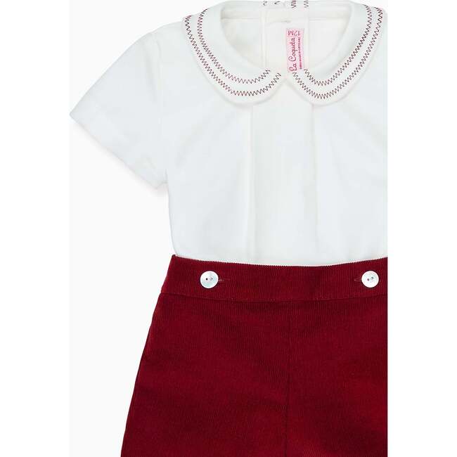 Burgundy Alva Corduroy Baby Boy Set - Mixed Apparel Set - 3
