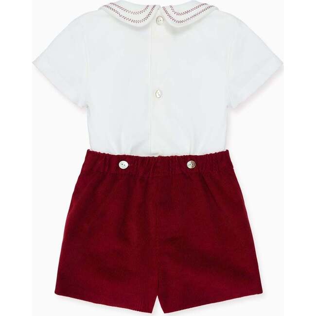 Burgundy Alva Corduroy Baby Boy Set - Mixed Apparel Set - 4