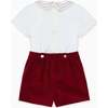Burgundy Alva Corduroy Baby Boy Set - Mixed Apparel Set - 4