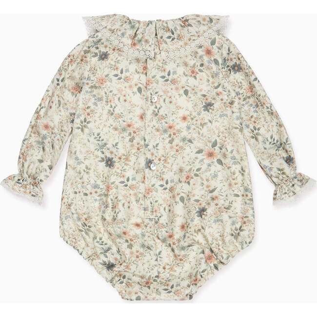 Ivory Floral Lorena Baby Girl Romper - Rompers - 4
