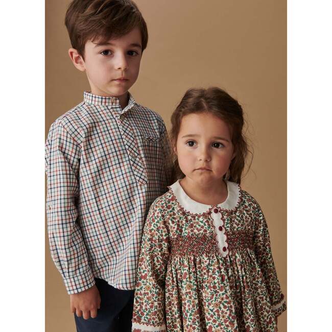 Ivory Check Mateo Long Sleeve Boy Shirt - Shirts - 6