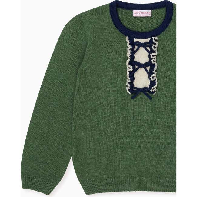 Olive Green Dolfito Merino Girl Sweater - Sweaters - 3
