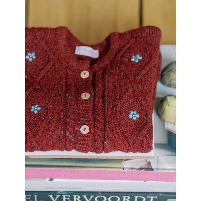 Burgundy Denali Merino Girl Cardigan - Cardigans - 6