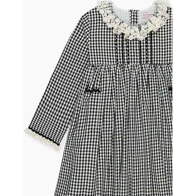 Black Gingham Aurelia Girl Empire Dress - Dresses - 3