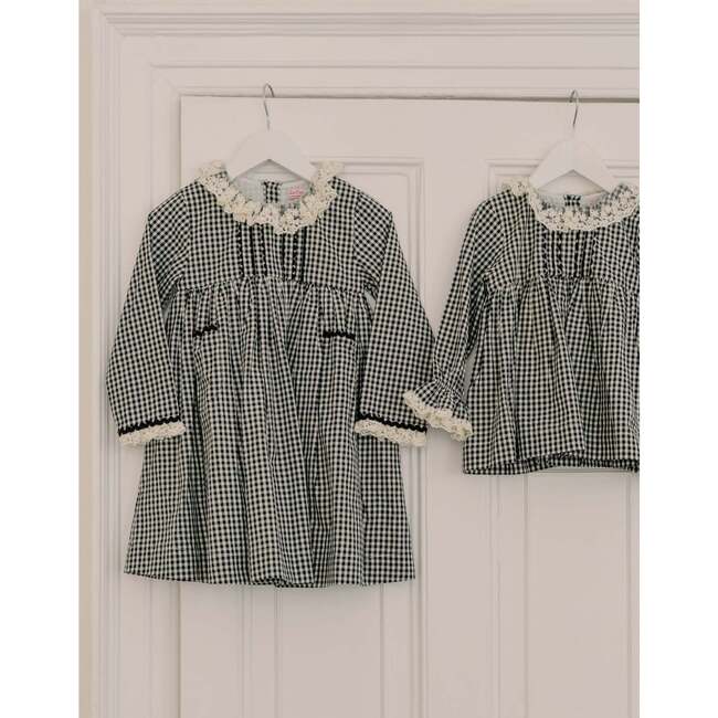 Black Gingham Aurelia Girl Empire Dress - Dresses - 6