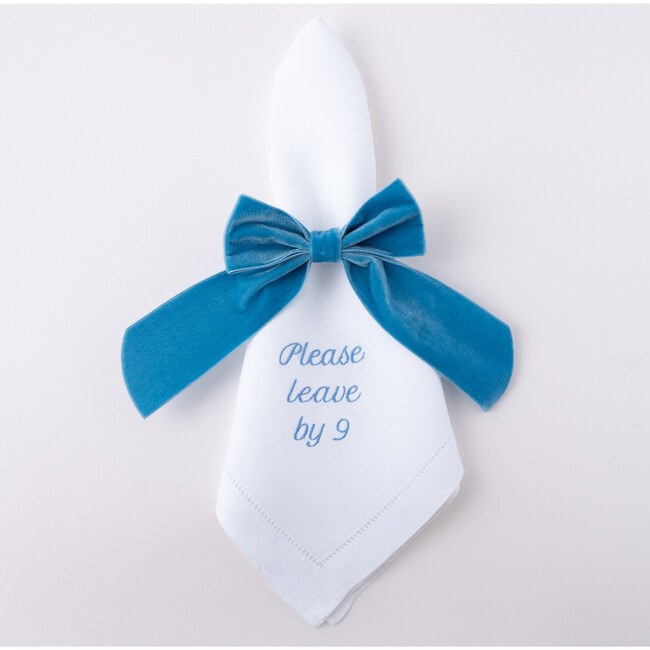 Please Leave by 9 Dinner Napkins, Light Blue