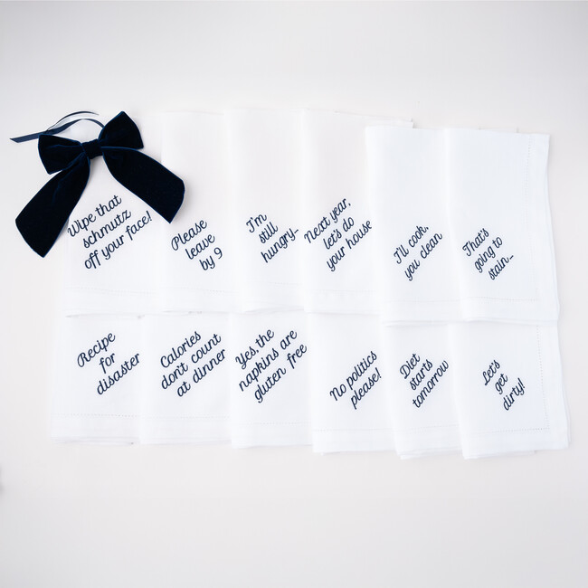 Mixed Messages Dinner Napkins, Navy