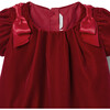The Velvet Shoulder Bow Dress, Red - Dresses - 2