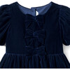The Velvet Bow Dress, Navy - Dresses - 2