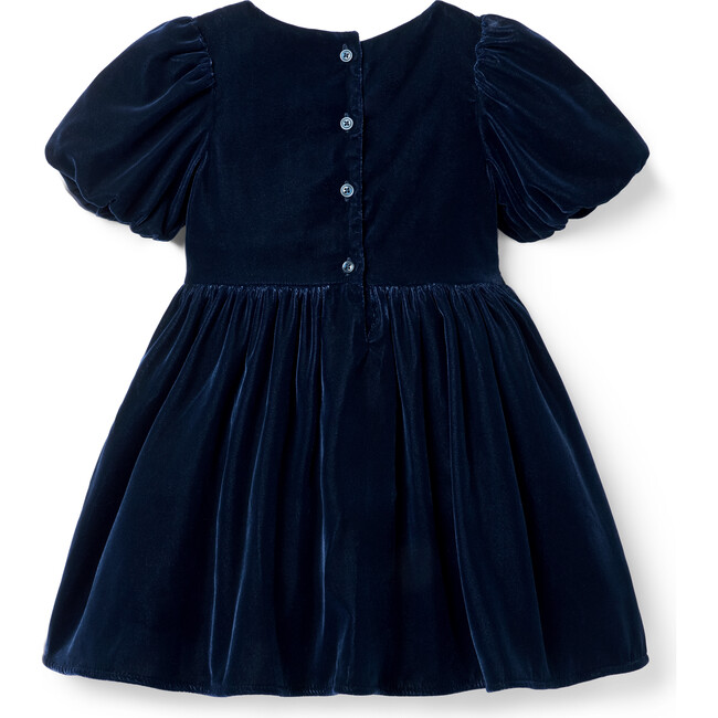 The Velvet Bow Dress, Navy - Dresses - 3