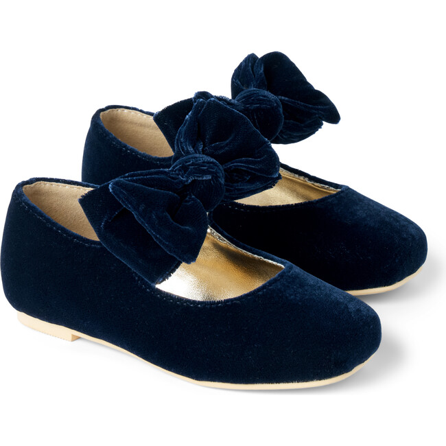 Velvet Bow Ballet Flat, Navy