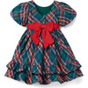 The Bow-Tied Tartan Dress, Green - Dresses - 2