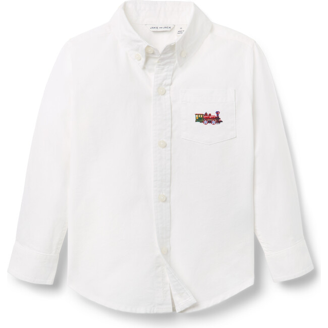 Embroidered Train Oxford Shirt