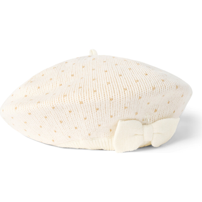 Dot Sweater Bow Beret