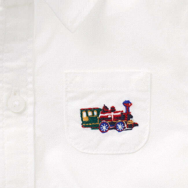Baby Train Oxford Bodysuit - Onesies - 2