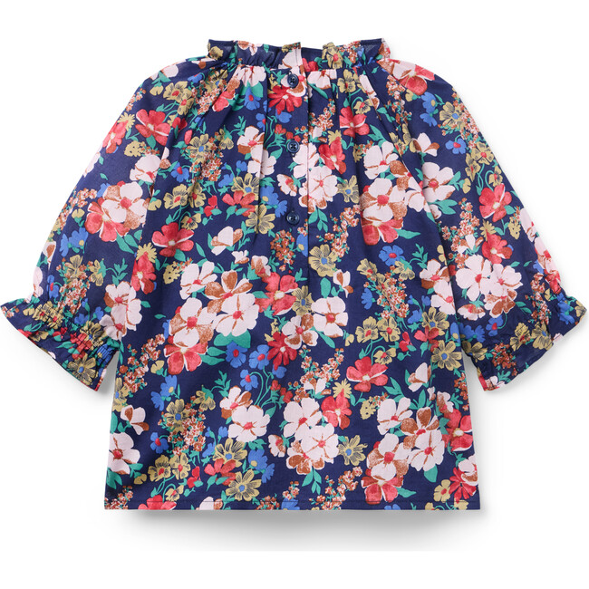 Floral Ruffle Smocked Top - Blouses - 2