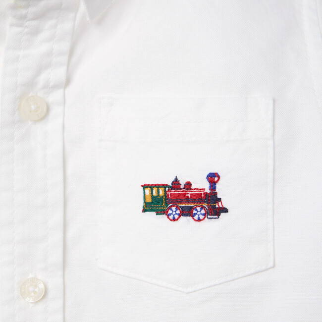 Embroidered Train Oxford Shirt - Button Downs - 2